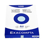 EXACOMPTA Étui de 100 fiches bristol uni non perforé 210x297mm Azur