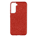 Avizar Coque pour Samsung Galaxy S22 Paillette Amovible Silicone Semi-rigide rouge