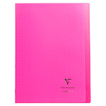 CLAIREFONTAINE Cahier Protège-cahier Koverbook Piqué Polypro A4 96p séyès Rose Transparent