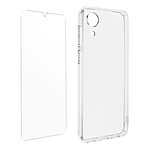 Avizar Coque Samsung Galaxy A03 Core Silicone Souple Film Verre Trempé 9H Transparent