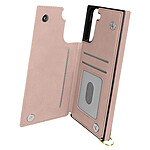 Avizar Coque Cordon pour Samsung Galaxy S21 Multifonction Avec Lanière Rose gold