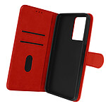 Avizar Housse pour Oppo A57s et A57 Clapet Portefeuille Fonction Support Vidéo  rouge