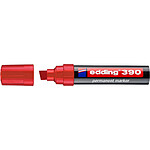 EDDING Marqueur Permanent 390 Rouge Pointe Biseau Large 4-12 mm