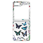 Avizar Coque pour Samsung Galaxy Z Flip 5 Rigide à Motifs Papillon Bleu  Transparent