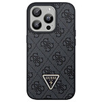 Guess Coque pour iPhone 15 Pro Design Élégant Imprimé 4G Bords Rehaussés Noir