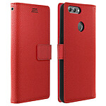 Avizar Housse Huawei P Smart Etui Portefeuille Coque Silicone Support Vidéo Rouge