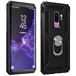 Avizar Coque pour Samsung Galaxy S9 Plus Hybride Rigide Souple Bague Support Vidéo Noir