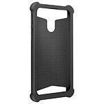 Avizar Coque Téléphone 5'' à 5.3'' Silicone Gel Coin Bumper Dos Effet Cuir Noir Et Doré