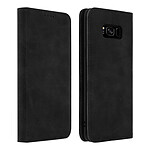 Avizar Housse Galaxy S8 Plus Étui Porte-cartes Fonction Support Coque Silicone Gel noir