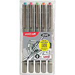 UNI-BALL Etui de 5 Rollers encre liquide EYE UB157/5 pointe moyenne 0,7mm Assorti Fun