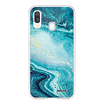 Evetane Coque Samsung Galaxy A40 360 intégrale transparente Motif Bleu Nacré Marbre Tendance .