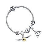 Harry Potter - Bracelet pour breloques plaqué argent Charm Set Deathly Hallows/Snitch/3 Spell Beads