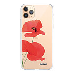 Evetane Coque iPhone 11 Pro Max silicone transparente Motif Coquelicot ultra resistant