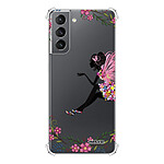 Evetane Coque Samsung Galaxy S21 5G anti-choc souple angles renforcés transparente Motif Fée Fleurale .