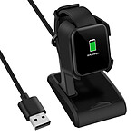 Avizar Station de charge Xiaomi Redmi Watch et Mi Watch Lite Prise USB 90cm Noir