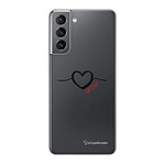 LaCoqueFrançaise Coque Samsung Galaxy S21 5G 360 intégrale transparente Motif Coeur Noir Amour Tendance .