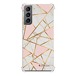 LaCoqueFrançaise Coque Samsung Galaxy S21 5G anti-choc souple angles renforcés transparente Motif Marbre Rose .