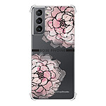 LaCoqueFrançaise Coque Samsung Galaxy S21 5G anti-choc souple angles renforcés transparente Motif Rose Pivoine .