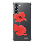Evetane Coque Samsung Galaxy S21 5G anti-choc souple angles renforcés transparente Motif Coquelicot .
