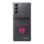 Evetane Coque Samsung Galaxy S21 5G anti-choc souple angles renforcés transparente Motif Un peu chiante tres attachante .