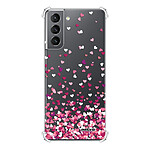 Evetane Coque Samsung Galaxy S21 5G anti-choc souple angles renforcés transparente Motif Confettis De Coeur .