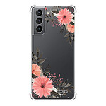 Evetane Coque Samsung Galaxy S21 5G anti-choc souple angles renforcés transparente Motif Fleurs roses .