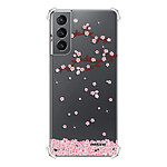 Evetane Coque Samsung Galaxy S21 5G anti-choc souple angles renforcés transparente Motif Chute De Fleurs .