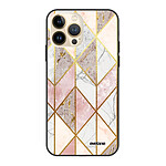 Evetane Coque iPhone 13 Pro Coque Soft Touch Glossy Marbre Rose Losange Design