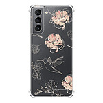 LaCoqueFrançaise Coque Samsung Galaxy S21 5G Silicone antichocs Solides coins renforcés  transparente Motif Fleurs Blanches