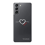 LaCoqueFrançaise Coque Samsung Galaxy S21 5G 360 intégrale transparente Motif Coeur Blanc Amour Tendance .