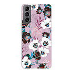 LaCoqueFrançaise Coque Samsung Galaxy S21 5G 360 intégrale transparente Motif Fleurs parme Tendance .