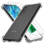 Evetane Coque Samsung Galaxy S22 Plus 5G Antichoc Silicone Coins Renforcés + 2 Vitres en verre trempé Protection écran