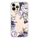 LaCoqueFrançaise Coque iPhone 13 Pro 360 intégrale transparente Motif Pivoines Violettes Tendance .