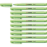 STABILO Surligneur flash édition pointe biseautée 1 - 3,5 mm Vert x 10