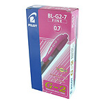PILOT Stylo bille à encre Gel G2 07 Pointe Moyenne Rose x 12