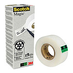 SCOTCH Boite de 9 Rouleaux adhésif Invisible MAGIC 900 Recyclé 19 m x 33 m