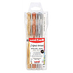 UNI-BALL Stylo roller à encre gel SIGNO broad UM-153, étui de 4