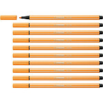 STABILO Stylo feutre Pen 68, orange papaye x 10
