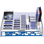 TOMBOW Présentoir de 98 gommes 'MONO' assorties