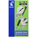PILOT Portemines Super Grip H-187SL 0,7 mm Corps Noir x 12