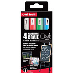 UNI-BALL Marqueur craie Chalk marker PWE5M/4 PF, étui de 4 UNI-BALL Marqueur craie Chalk marker PWE5M/4 PF, étui de 4