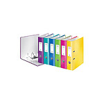 LEITZ Lot de 10 Classeurs à levier 180° plastifié WOW Dos de 80 mm Assortis