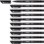STABILO Feutre pour Transparent OHPen Permanent pointe fine Noir x 10 STABILO Feutre pour Transparent OHPen Permanent pointe fine Noir x 10