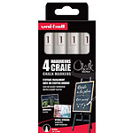 UNI-BALL Marqueur craie Chalk marker PWE5M/4 PF, étui de 4 UNI-BALL Marqueur craie Chalk marker PWE5M/4 PF, étui de 4