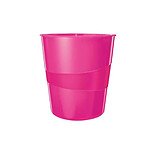 LEITZ Corbeille à papier Wow capacité 15L polypropylène D29 x H32,4 cm Rose brillant x 6