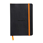 CLAIREFONTAINE Rhodiarama carnet souple A6 144 pages ligné ivoire 90g ferme élastique - Noir
