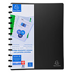 EXACOMPTA Protège-documents à anneaux et pochettes détachables 60 vues A4 Noir x 4