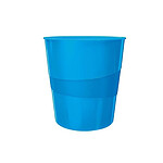 LEITZ Corbeille à papier Wow capacité 15L polypropylène D29 x H32,4 cm Bleu brillant x 6