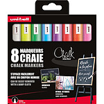 UNI-BALL Boîte de 8 marqueurs craie Pointe conique moy. CHALK Marker PWE5M/8 1,8 - 2,5mm Assorti UNI-BALL Boîte de 8 marqueurs craie Pointe conique moy. CHALK Marker PWE5M/8 1,8 - 2,5mm Assorti
