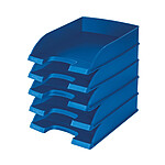 LEITZ Plus Corbeille à courrier Hauteur 70mm Bleu x 5